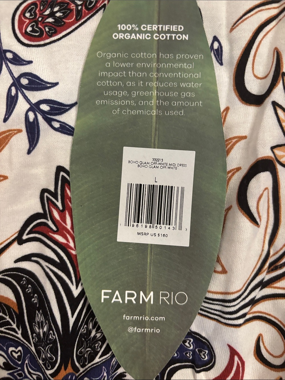 Farm Rio Glam Off-White Dress NWT - Picture 4 of 6